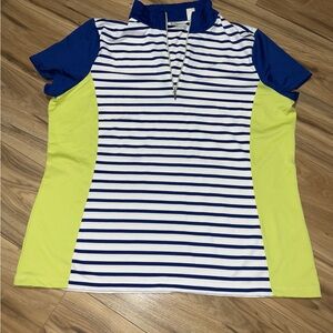 Striped Blue and Yellow Kids Shirt golf